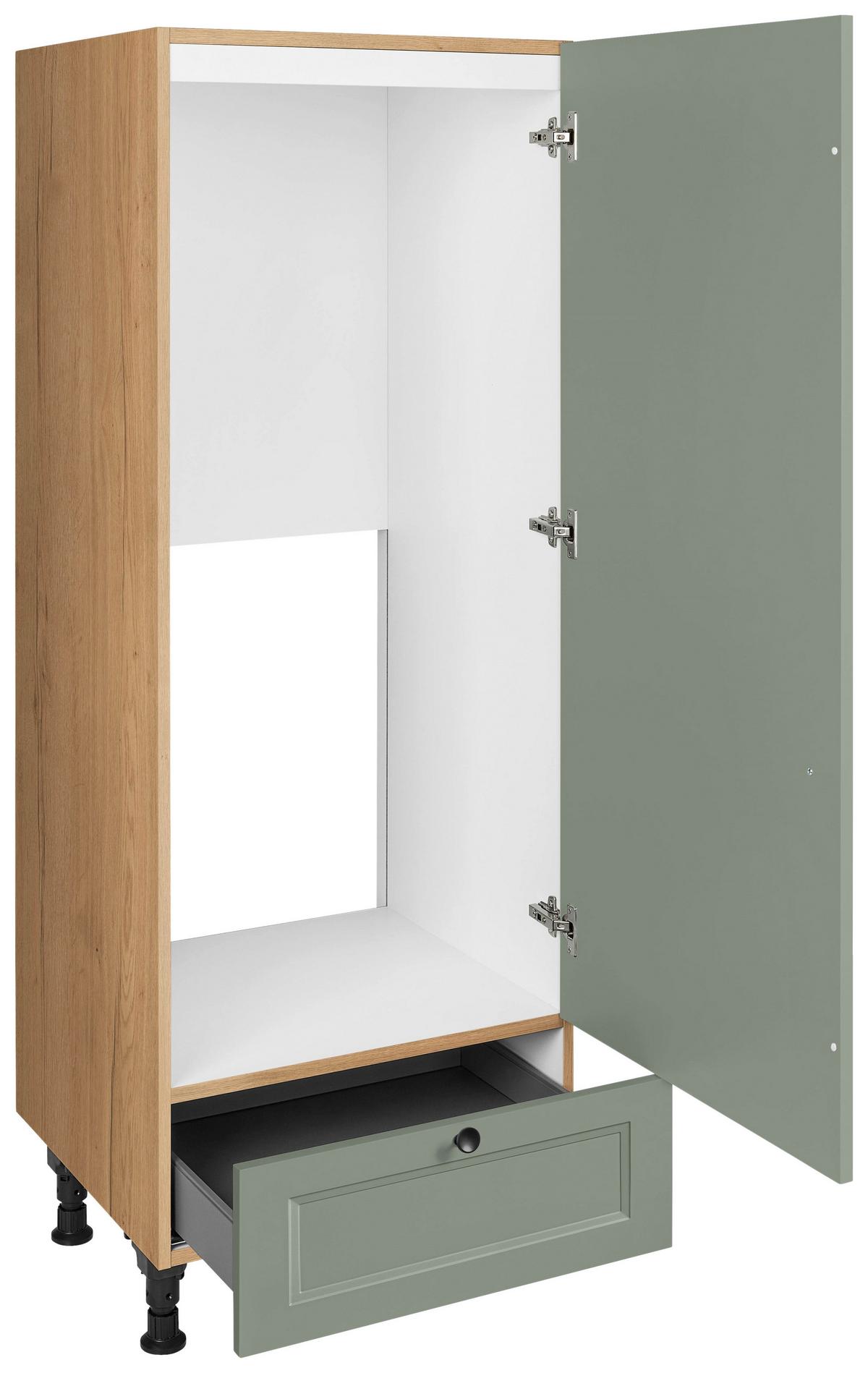 Geräteumbauschrank Cascada Grün - Eichefarben/Schwarz, MODERN, Holzwerkstoff/Metall (60/168/58cm) - Nobilia