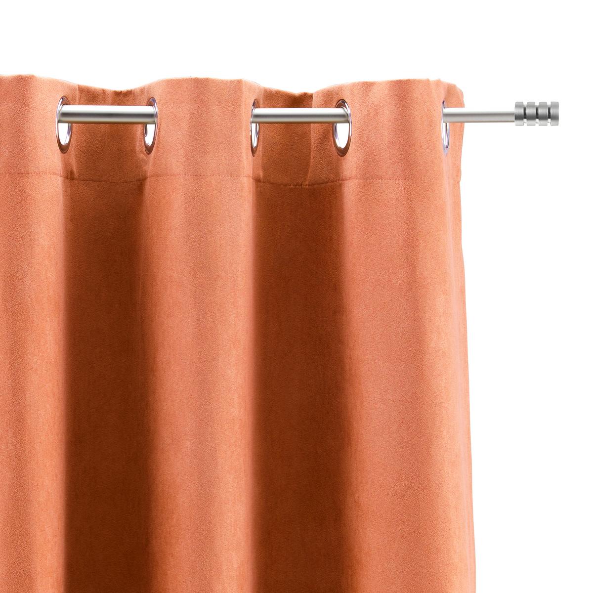 ZAVESA Z OBROČKI VELOURS - terakota, Konvencionalno, tekstil (140/245cm) - Modern Living