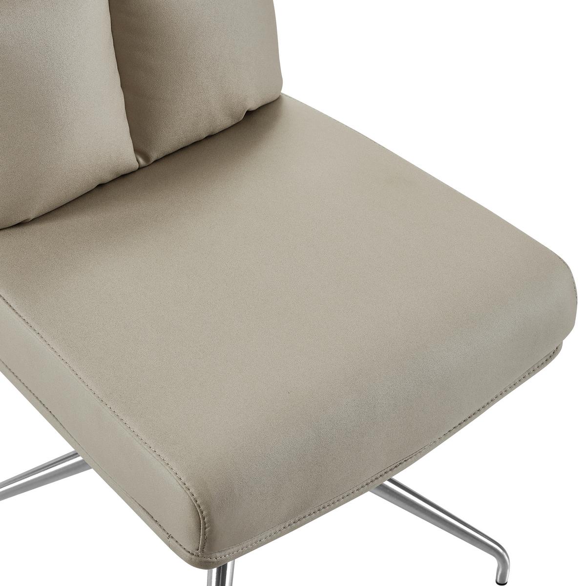 KRZESŁO EMMA - kolor stalowy/taupe, Design, metal/tkanina (51,5/89,5/65cm) - Novel