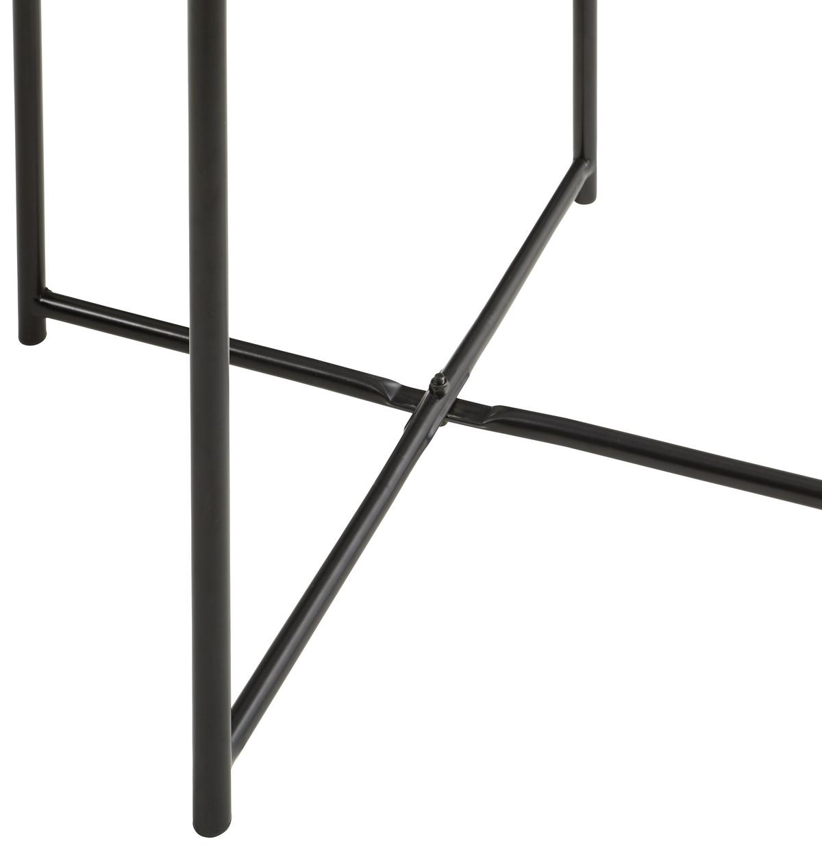 STOLIK BOCZNY CODENA -TREND- - czarny/biały, Trend, materiał drewnopochodny/metal (51/51/40cm) - MID.YOU