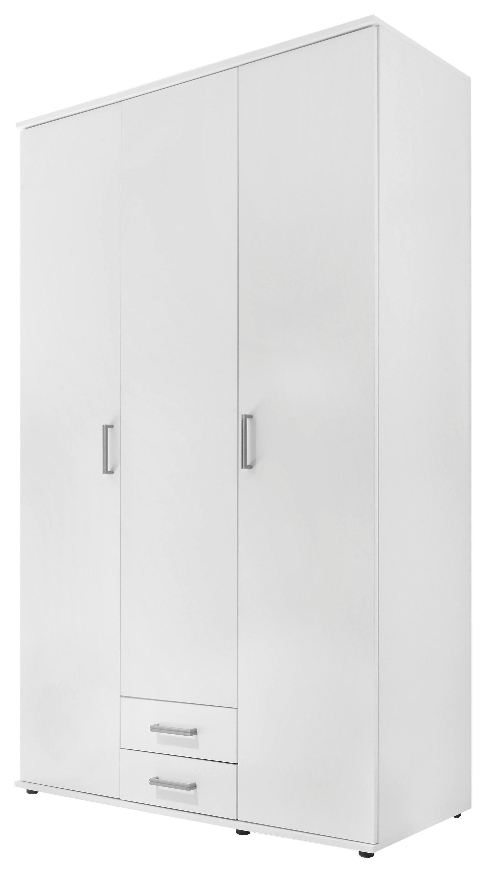 Drehtürenschrank in Weiß - Alufarben/Weiß, KONVENTIONELL, Holzwerkstoff/Kunststoff (119,6/196,3/53,5cm) - Modern Living