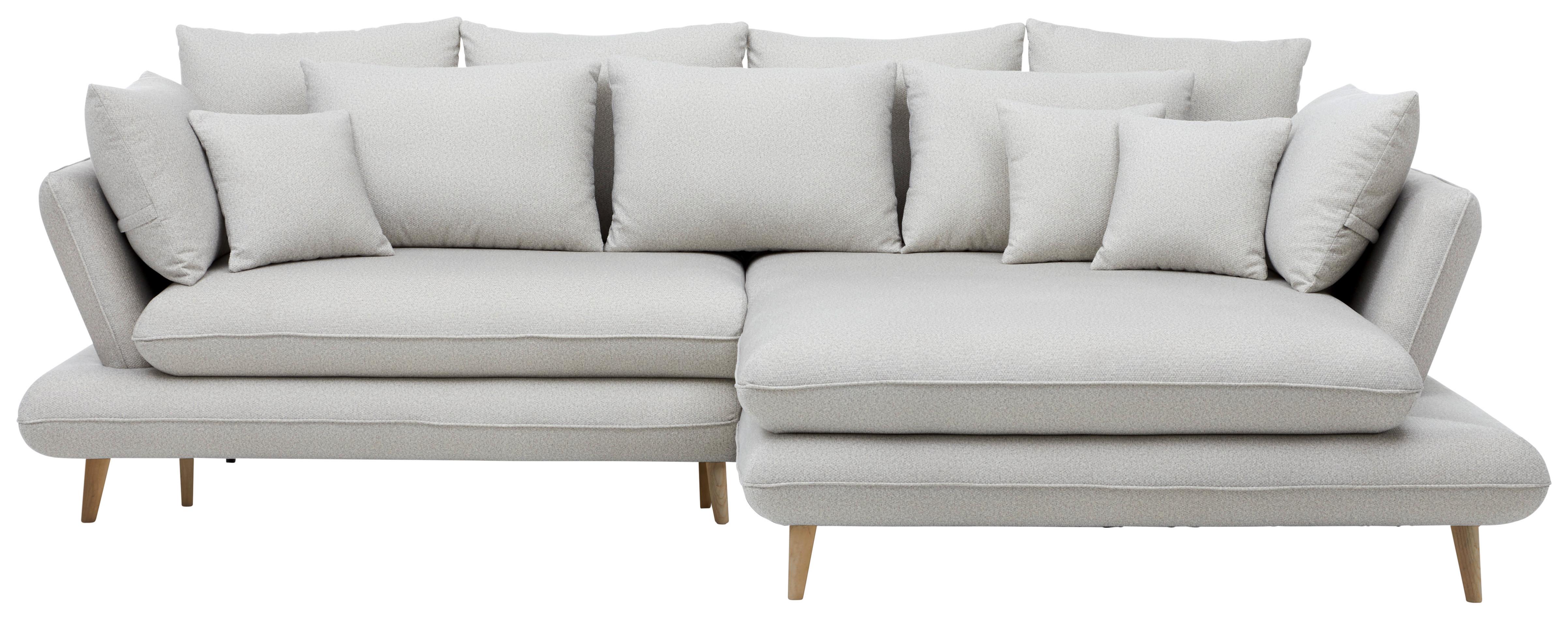 Sedežna Garnitura Monte Z Ležiščem In Predalom - naravne barve/svetlo siva, Romantika, tekstil/les (283/181cm) - Premium Living