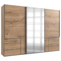 Ormar S Kliznim Vratima Level 36a - boje hrasta/boje kroma, Moderno, staklo/drvni materijal (300/216/65cm) - Modern Living