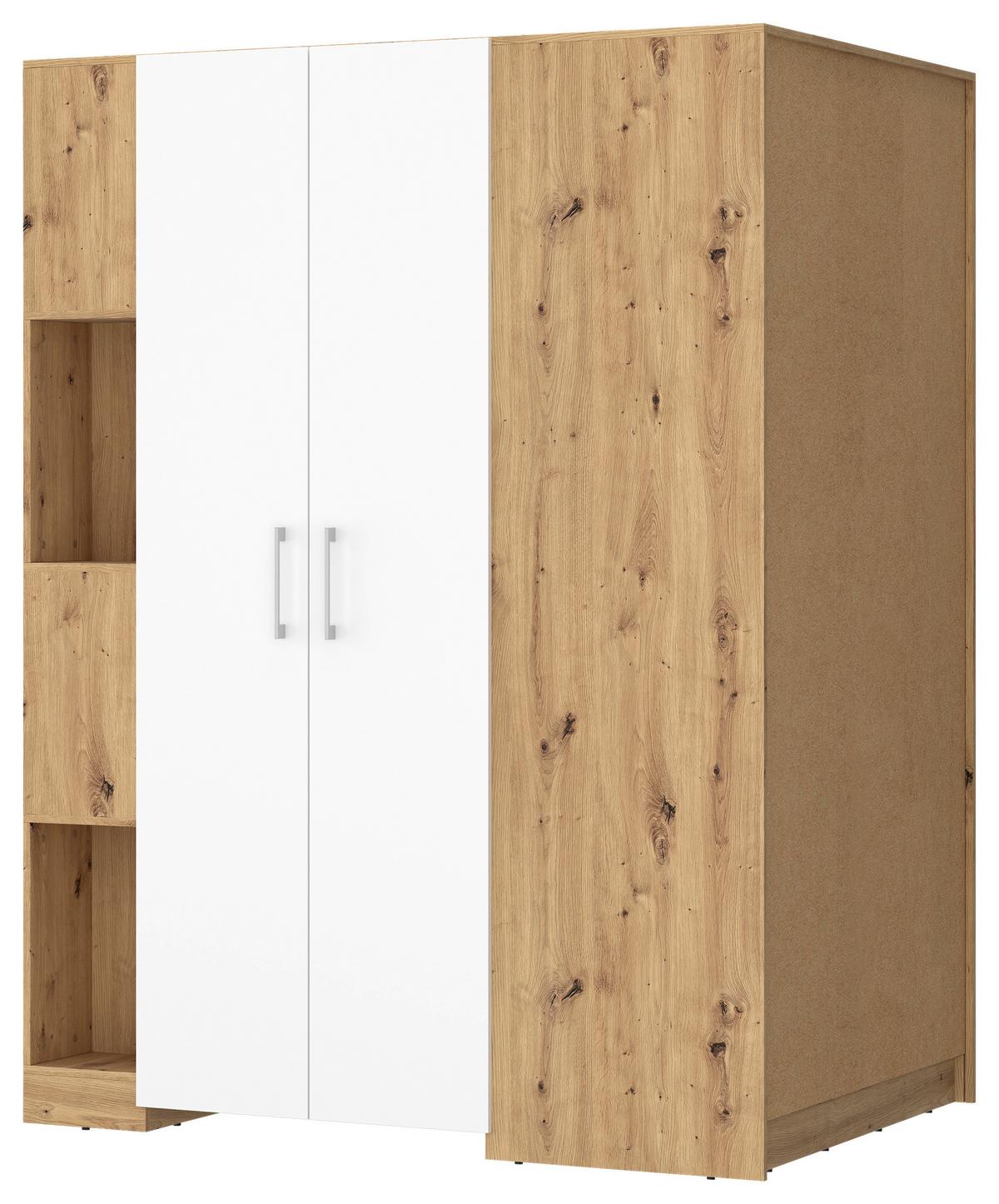 Ormar Kutni Box - bijela/hrast Artisan, Moderno, drvni materijal (120/205/150cm) - Modern Living