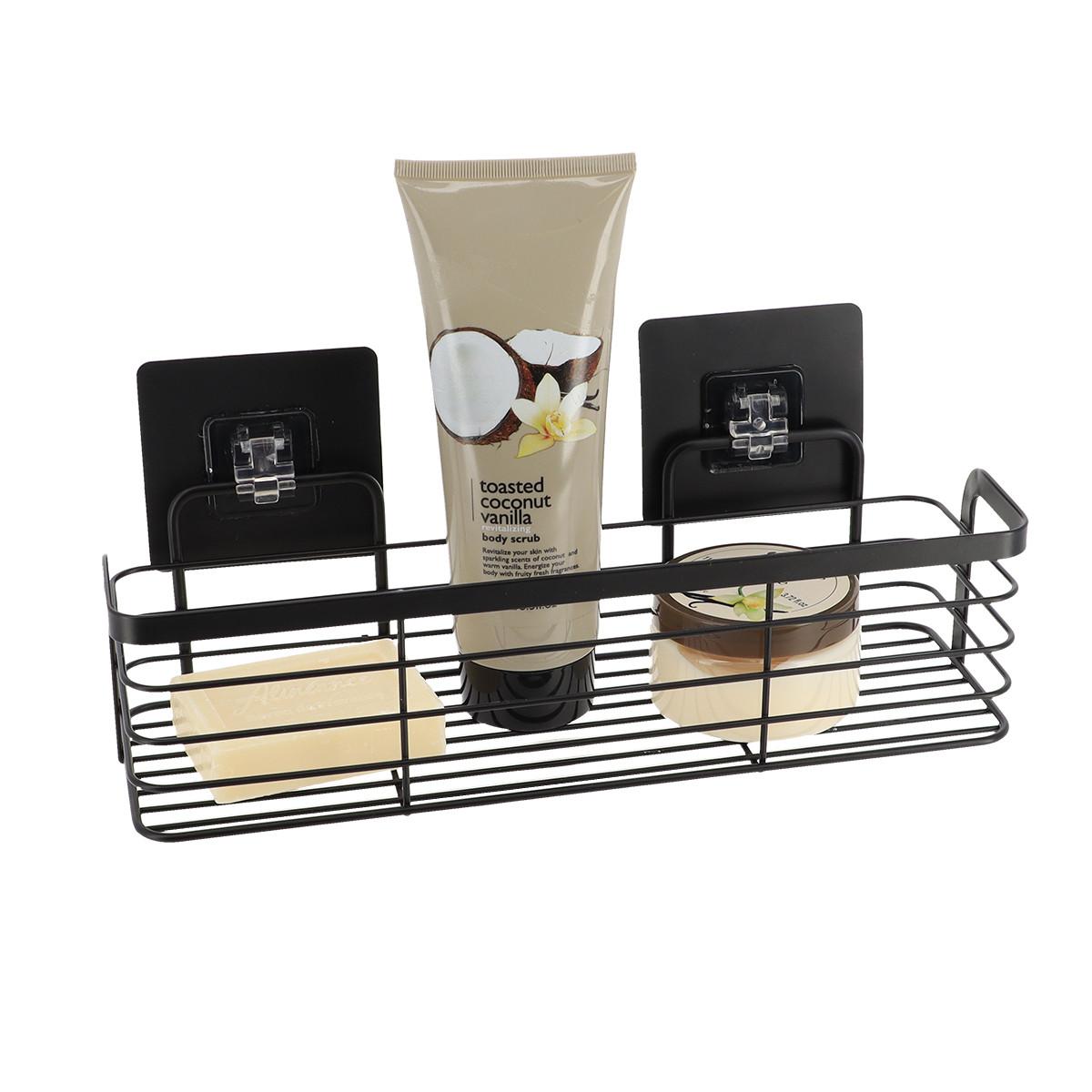 Etajeră pentru baie Batho - negru, Basics, metal (29,2/11/15,3cm)