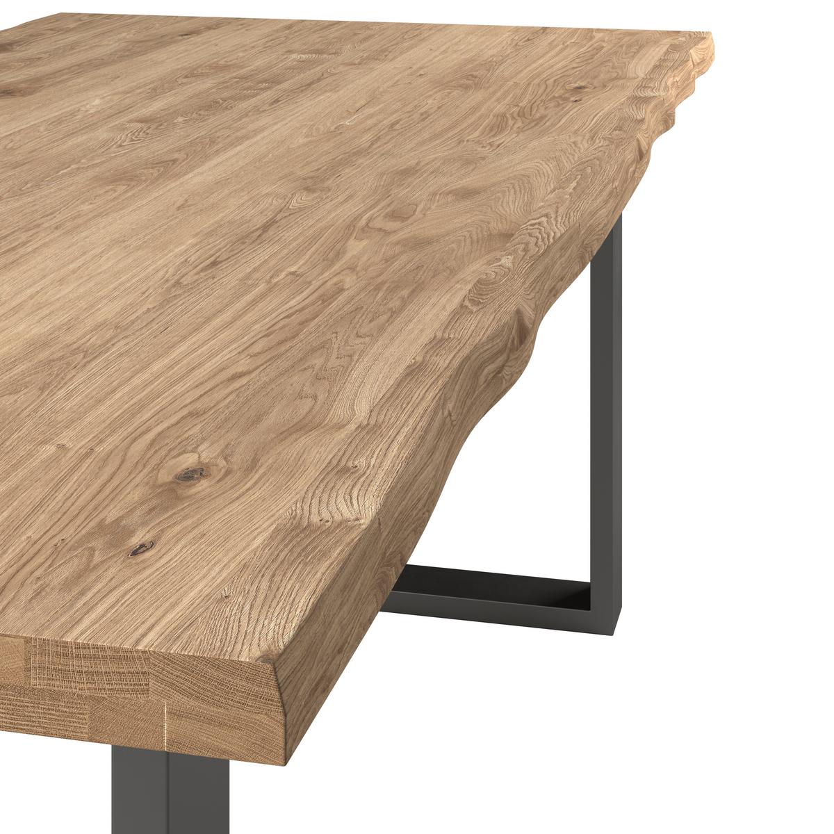 Jedilna Miza Wood, Hrast, Masivno, 140x90 - črna/naravne barve, Konvencionalno, kovina/les - James Wood