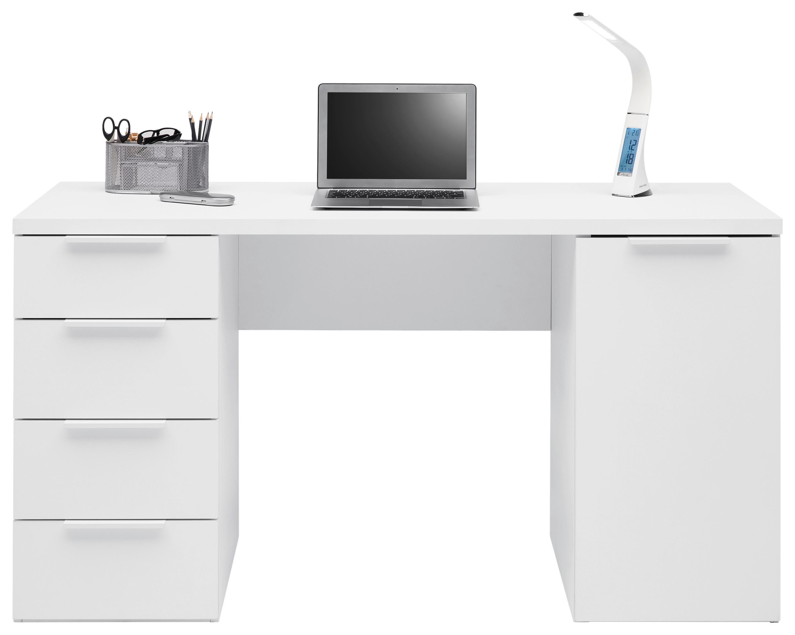 SKRIVBORD CARLOS WEISS - vit, Modern, trämaterial (146/78/60cm) - Mömax