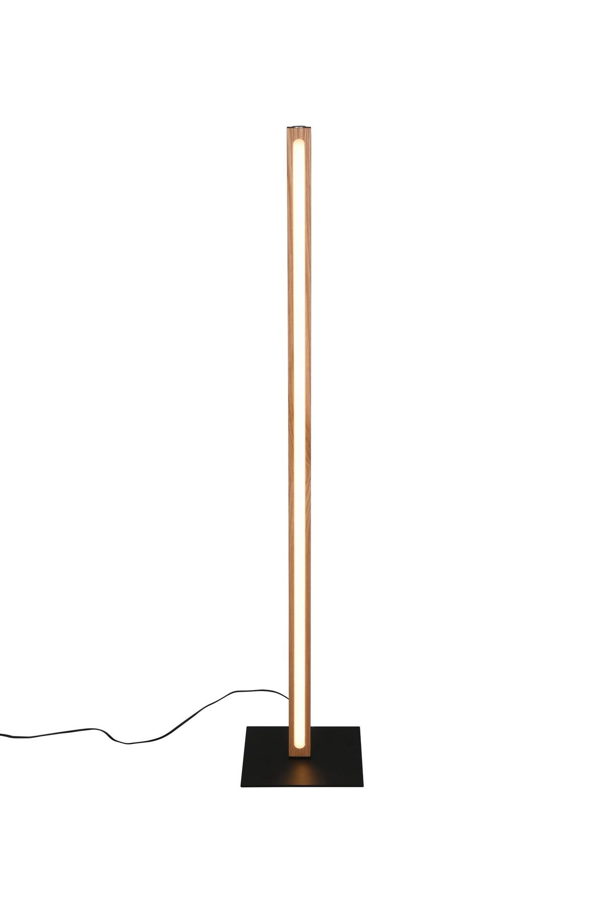 LED-Stehleuchte Bellari Schwarz/Eiche max. 20 Watt - Schwarz, Natur, Holz/Metall (22/115/22cm) - Trio Leuchten