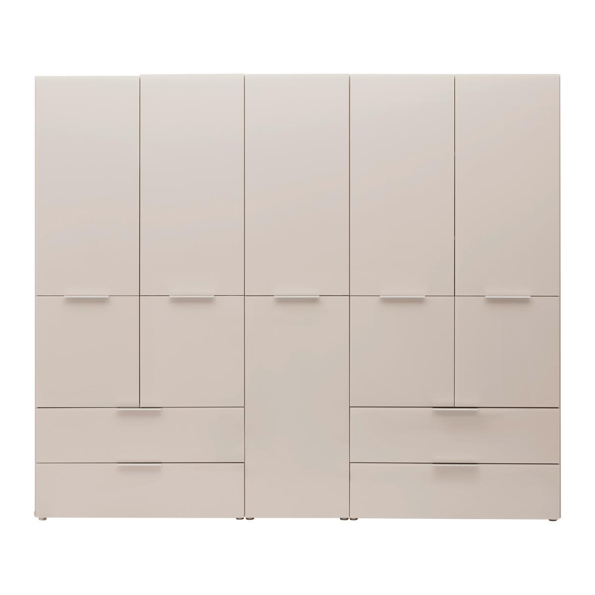 Drehtürenschrank Siena Kaschmir - Kaschmir/Chromfarben, KONVENTIONELL, Glas/Holzwerkstoff (250/212/57cm) - Premium Living