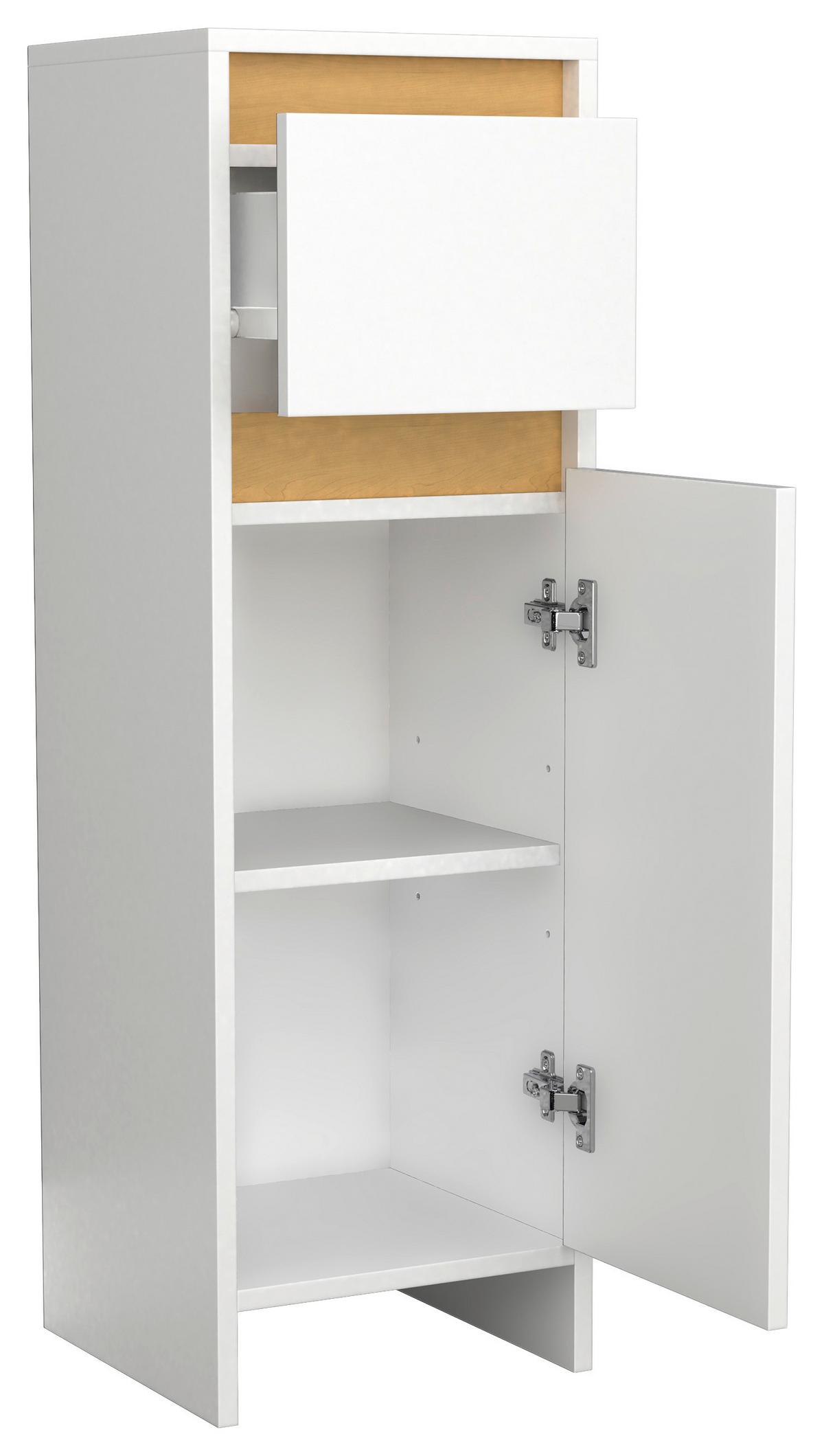 Highboard Malira ca. 30x95 cm Weiß/Eiche - Honigeiche/Weiß, MODERN, Holzwerkstoff (30/95/30cm) - MID.YOU