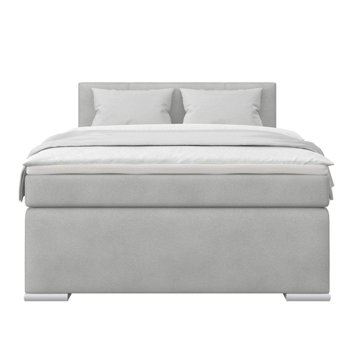 Boxspring Krevet Mira - srebrne boje/boje škriljevca, Konvencionalno, drvo/tekstil (120/200cm) - Best Price