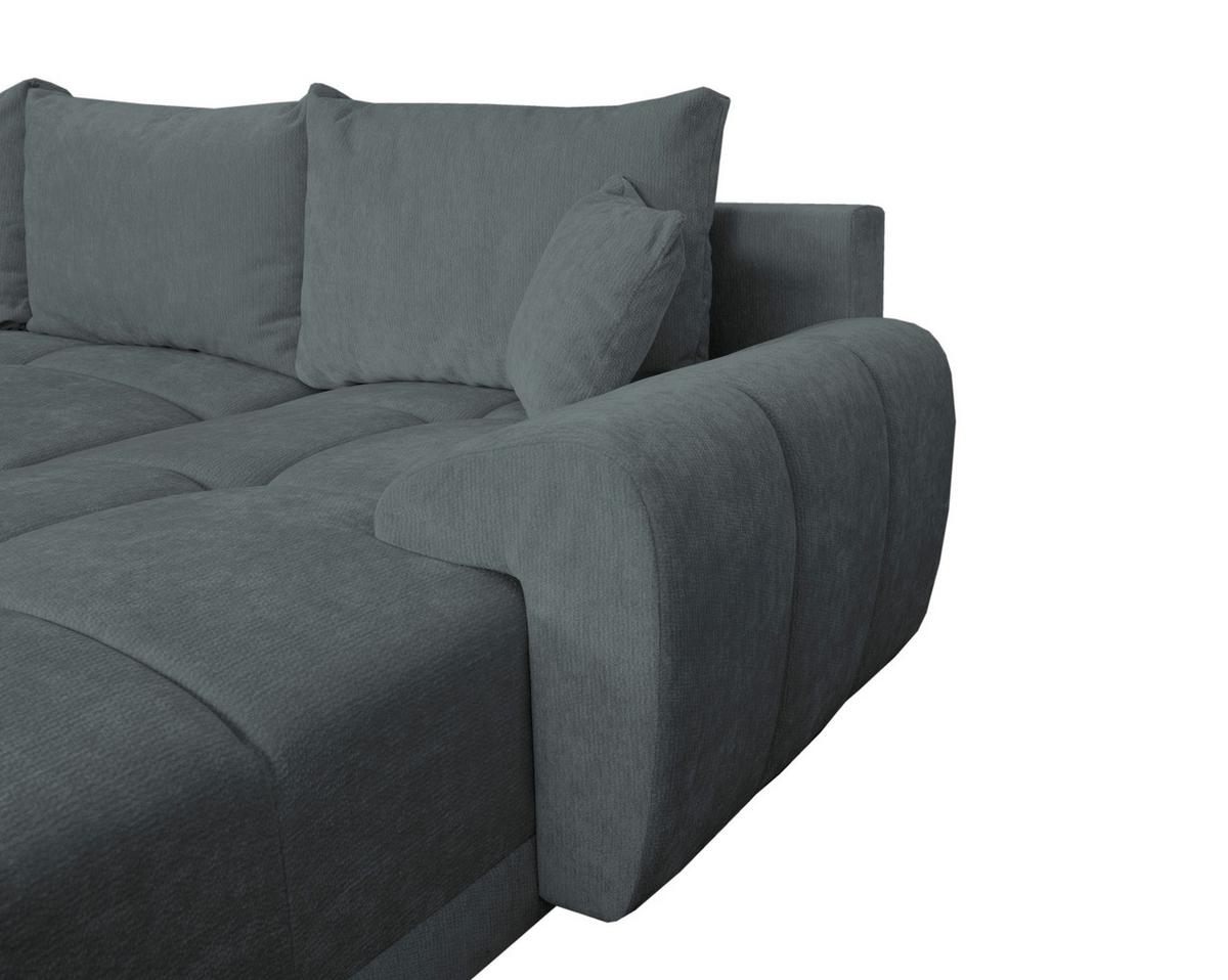 Kutna Garnitura Bonn - siva/crna, Moderno, tekstil/plastika (296/182cm)