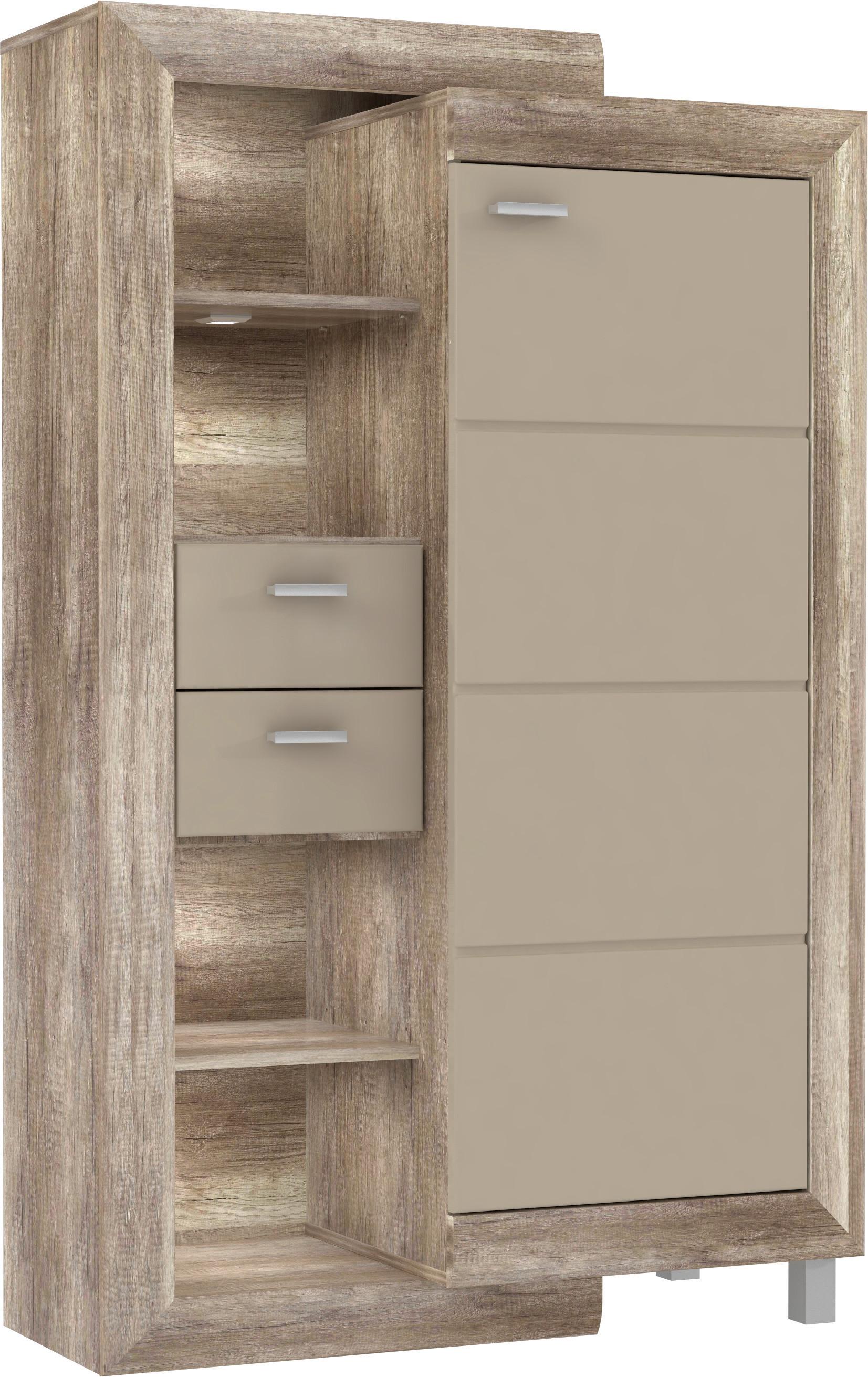 Etajeră GENETIC - bej/culoare lemn stejar, Konventionell, plastic/metal (91/148/41,5cm) - Modern Living