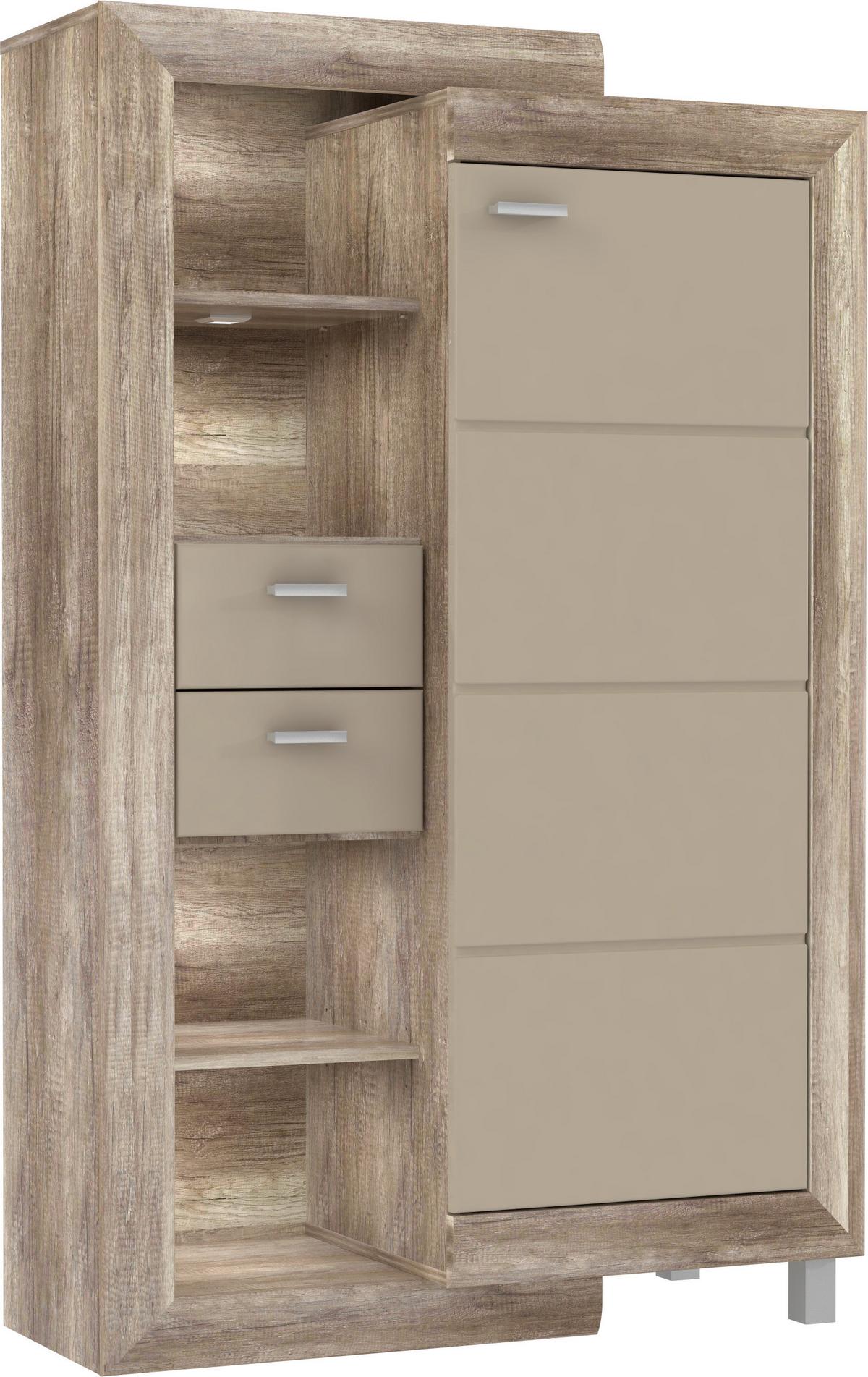 Etajeră GENETIC - bej/culoare lemn stejar, Konventionell, plastic/metal (91/148/41,5cm) - Modern Living
