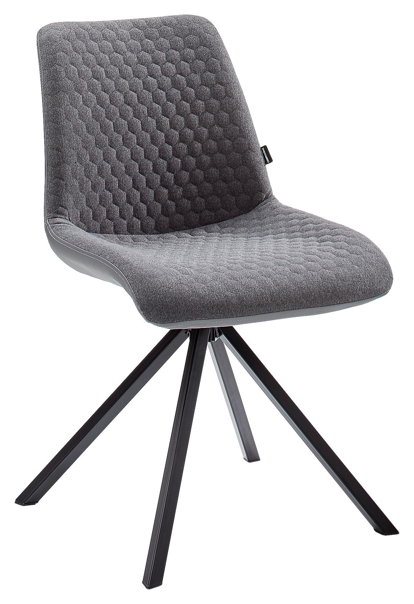 KRZESŁO LAURA - czarny/szary, Design, metal/tkanina (48/87/58cm) - Livetastic