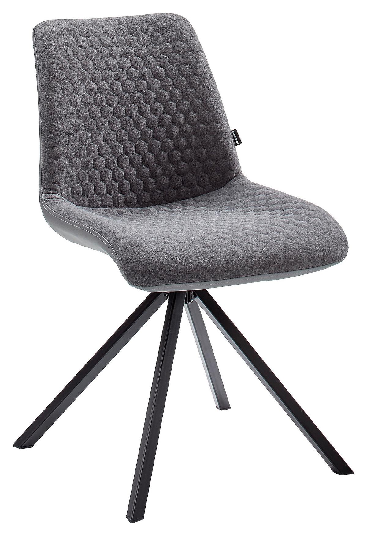 KRZESŁO LAURA - czarny/szary, Design, metal/tkanina (48/87/58cm) - Livetastic