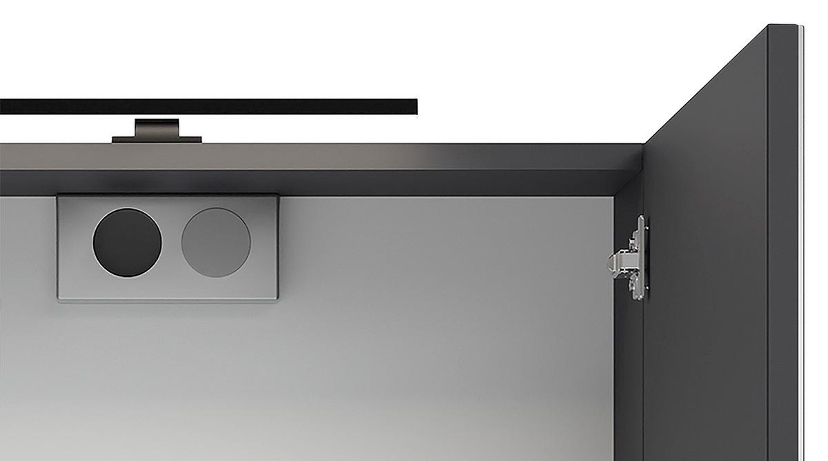 Spiegelschrank Spree Anthrazit - MODERN, Glas/Holzwerkstoff (60/60/20cm) - MID.YOU
