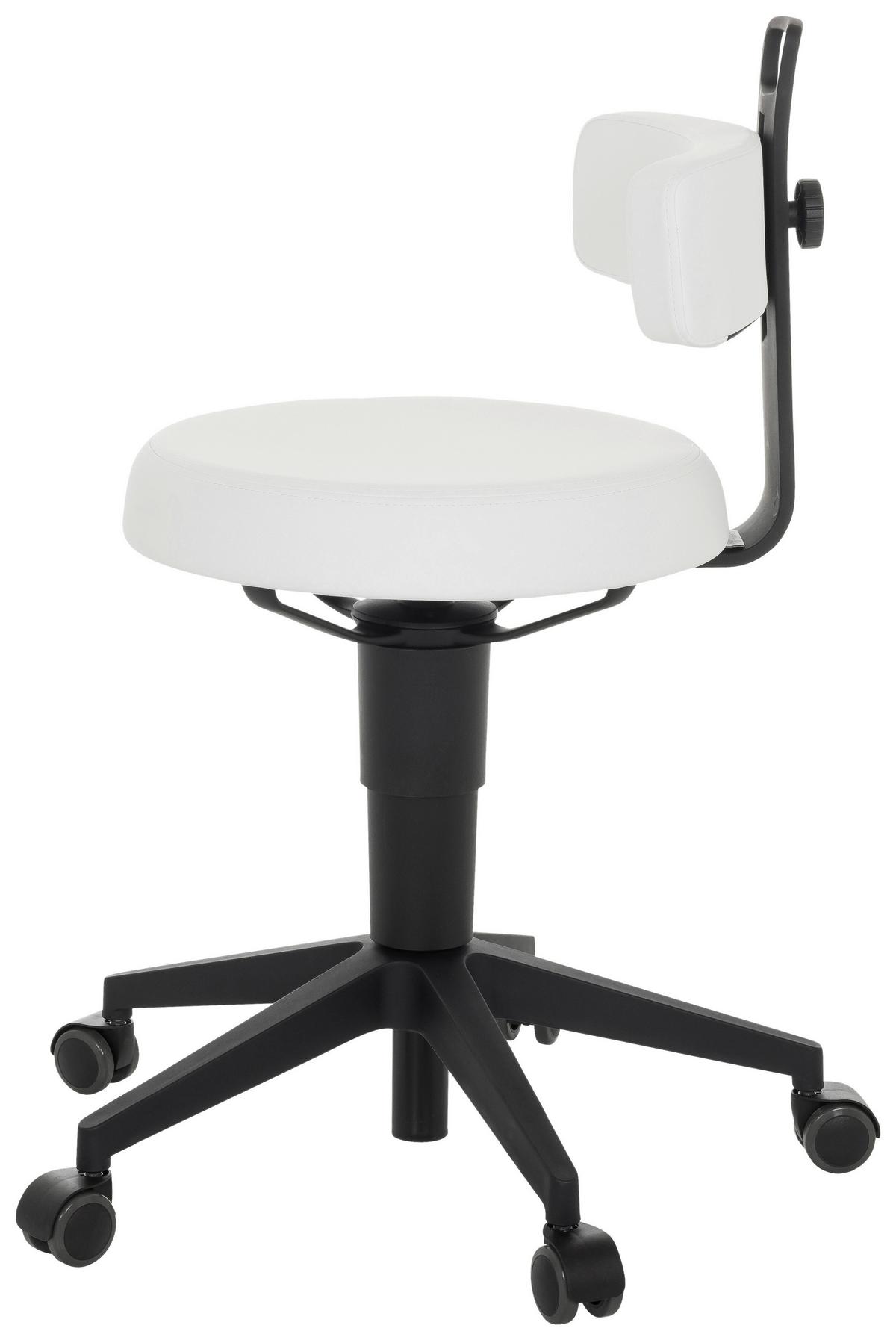 Pisarniški Stolček Top Work Flex Pu, Bela - črna/bela, Basics, umetna masa/usnje (40/74-86/46cm) - MID.YOU