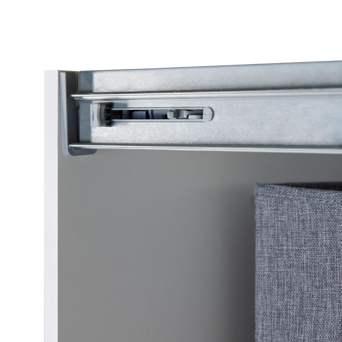 Schwebetürenschrank in Weiß/Graphitfarben - Weiss/Graphitfarben, Konventionell, Holzwerkstoff/Metall (215/209/57cm) - Based