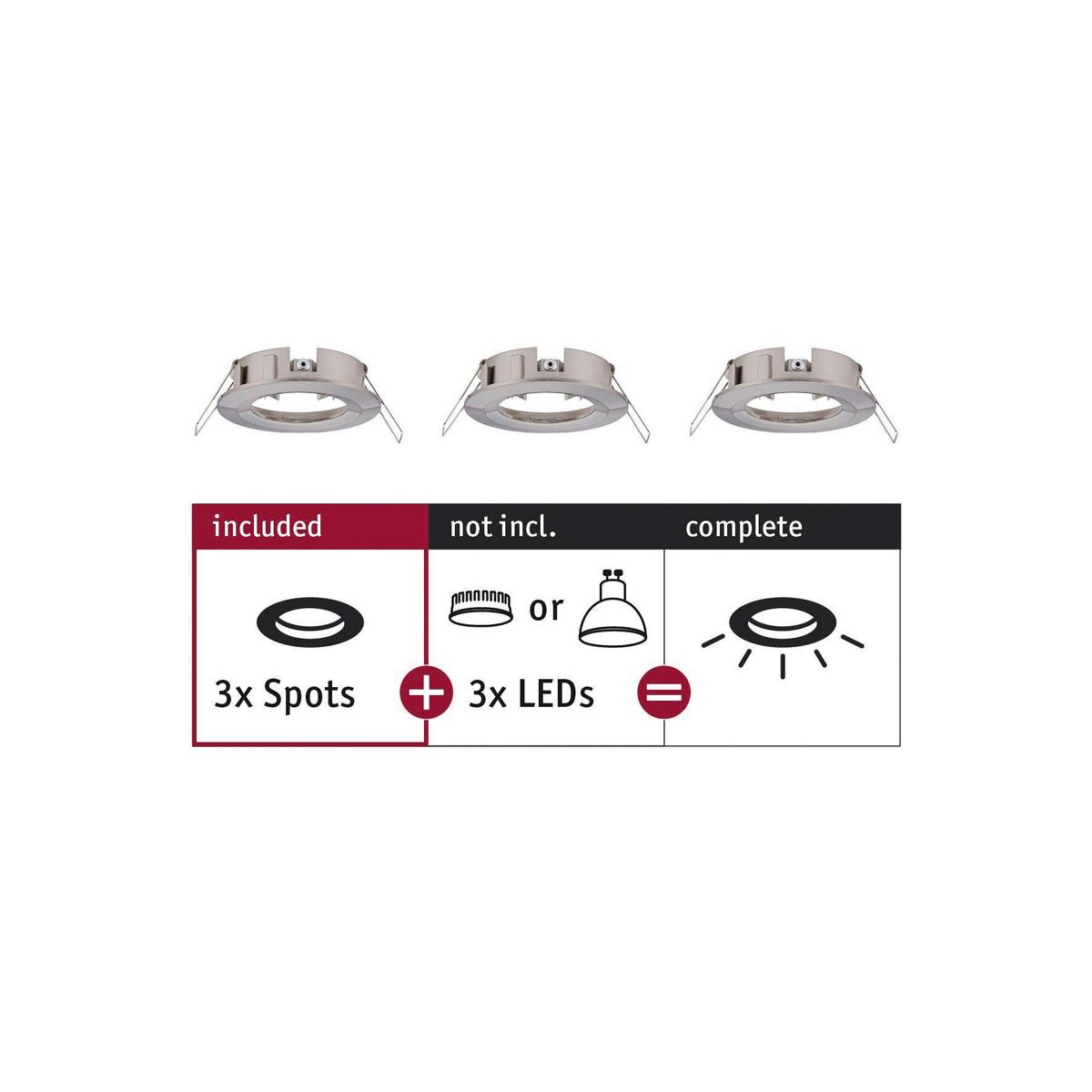 Deckenleuchte Choose Spot Set max. 10 Watt, 3er Set - Alufarben, Basics, Metall (8,4cm) - Paulmann