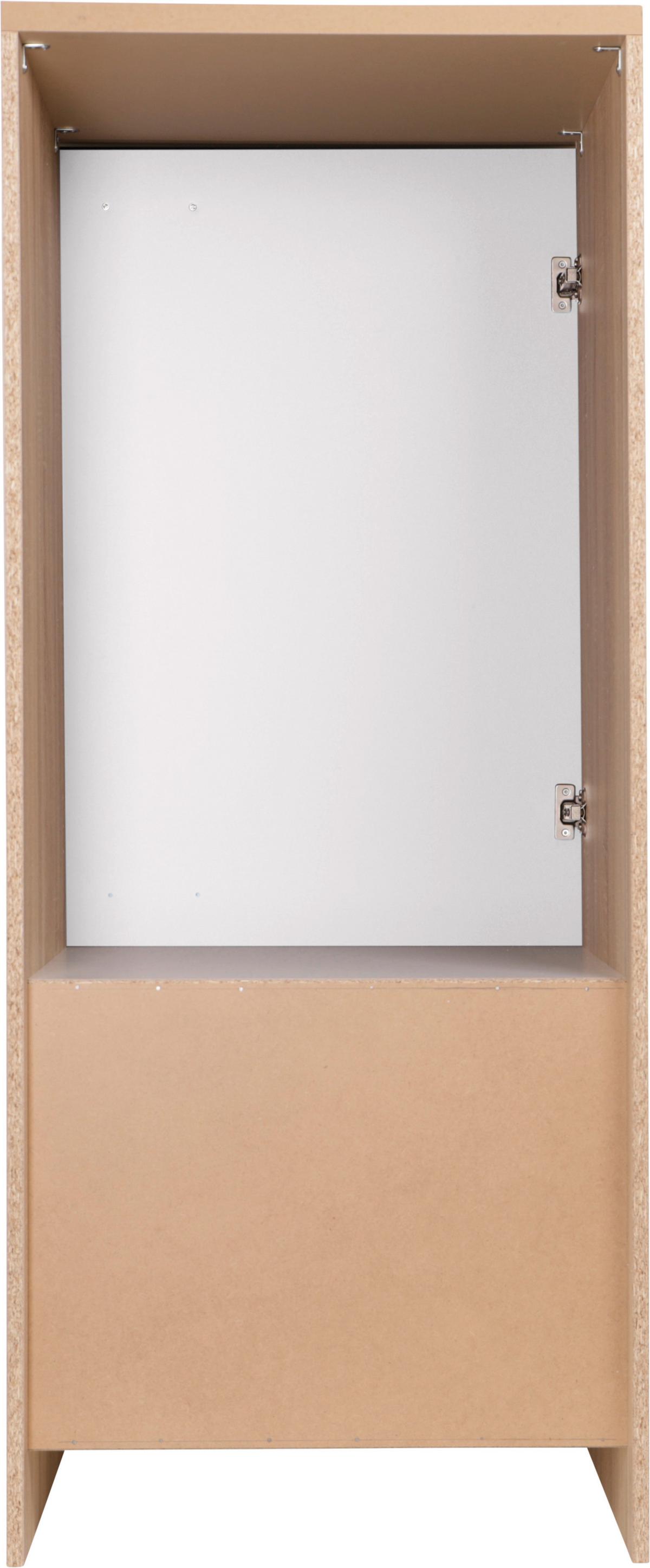 Omara Za Vgradno Napravo Merle, Barva Hrasta, Bela - srebrne barve/barve hrasta, Basics, kovina/leseni material (60/144,8/60cm) - Respekta