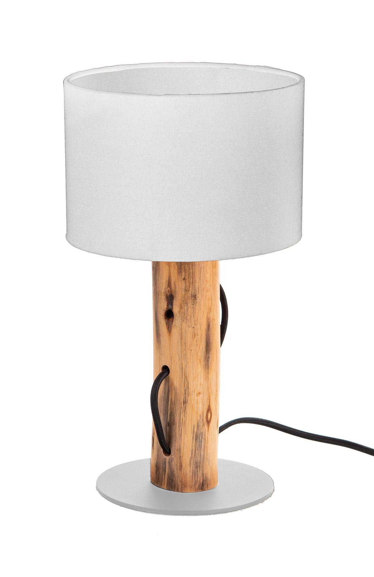 LAMPA STOŁOWA 50210146X NORIN - biały/brązowy, Natur, tkanina/drewno (18/32,6cm)