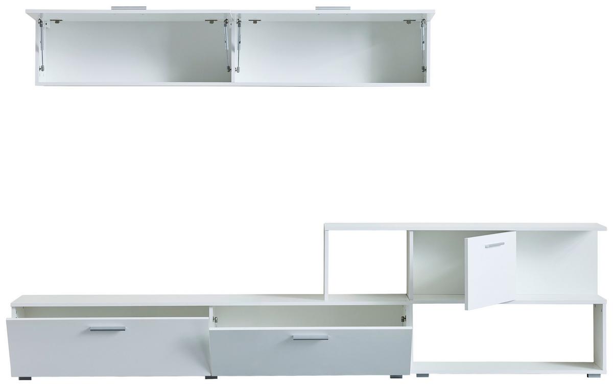Dnevni Regal Chepo, Bela, 2-Delno - srebrne barve/bela, Design, umetna masa/leseni material (277/102/35cm) - MID.YOU