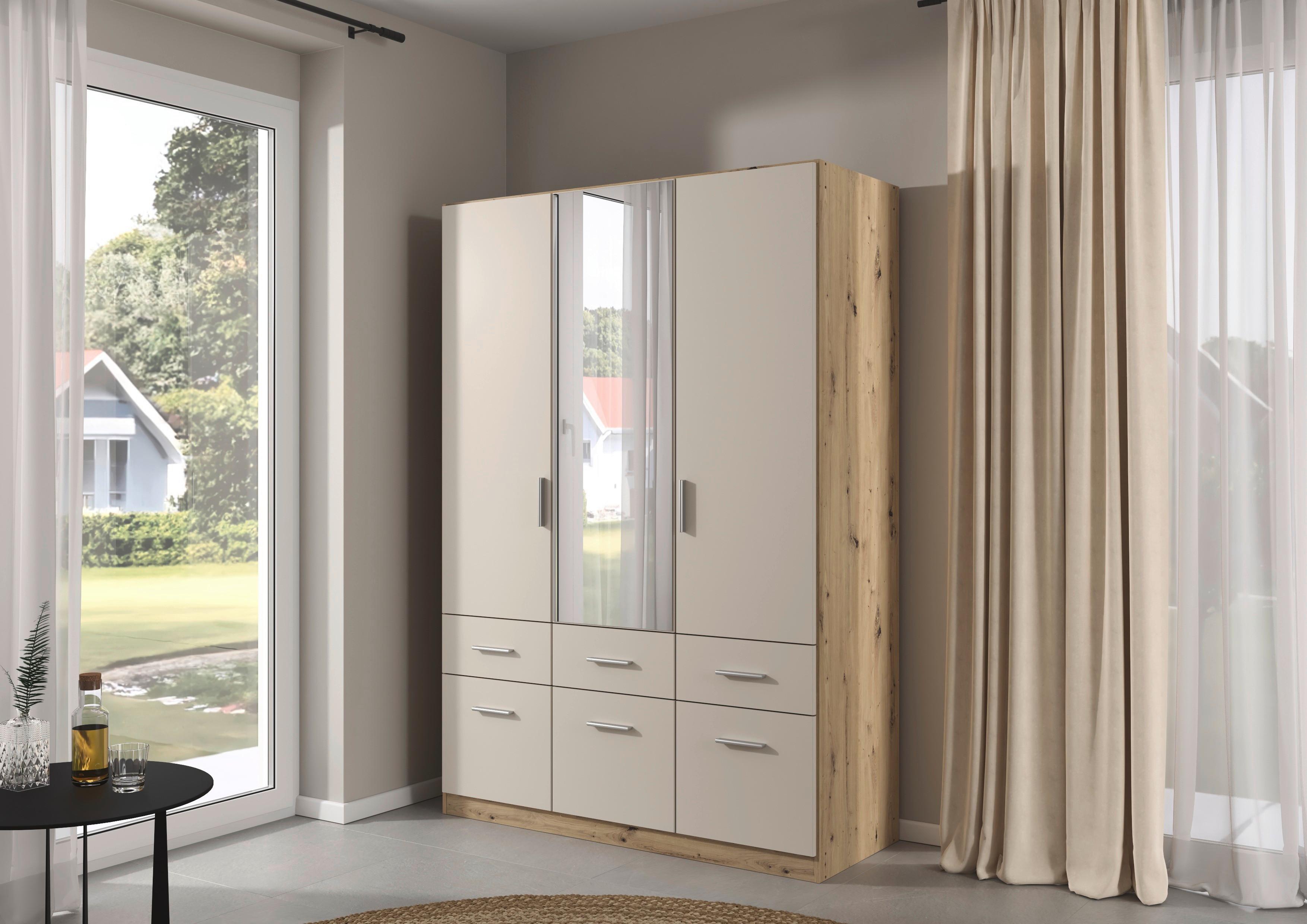 Omara Za Oblačila Celle Matt, Barva Šampanjca, Hrast - barve šampanjca/barve aluminija, Trend, umetna masa/leseni material (136/197/54cm)