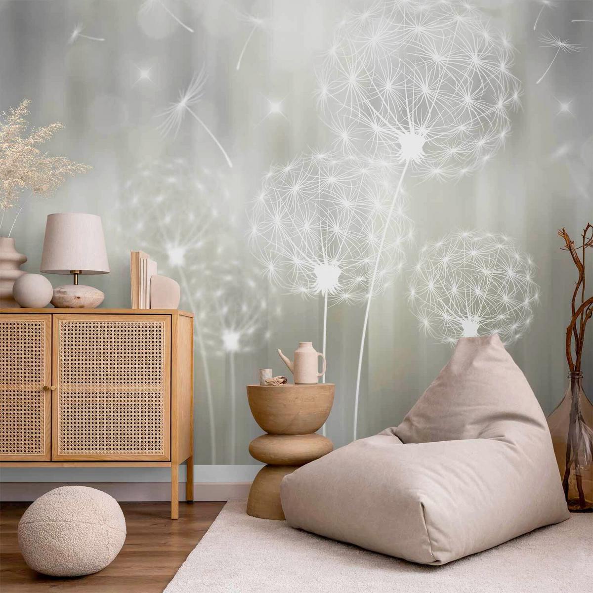 Fototapeta Gift Of The Sun, 400x280cm - siva/bela, Trendi, tekstil (400/280cm) - artgeist