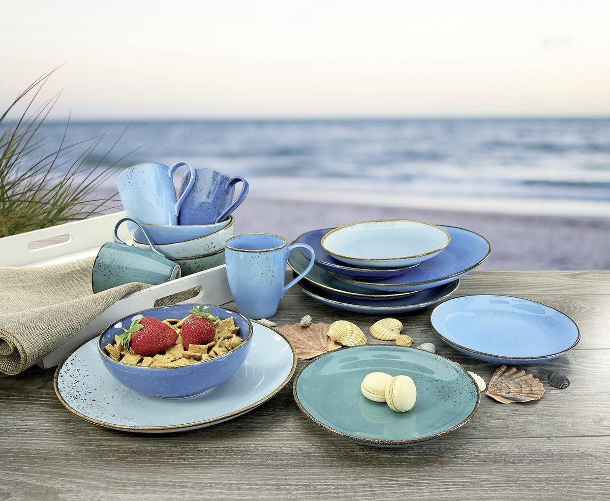 Kombinirani Servis Aqua, 16-Delni - modra, Basics, keramika - Creatable