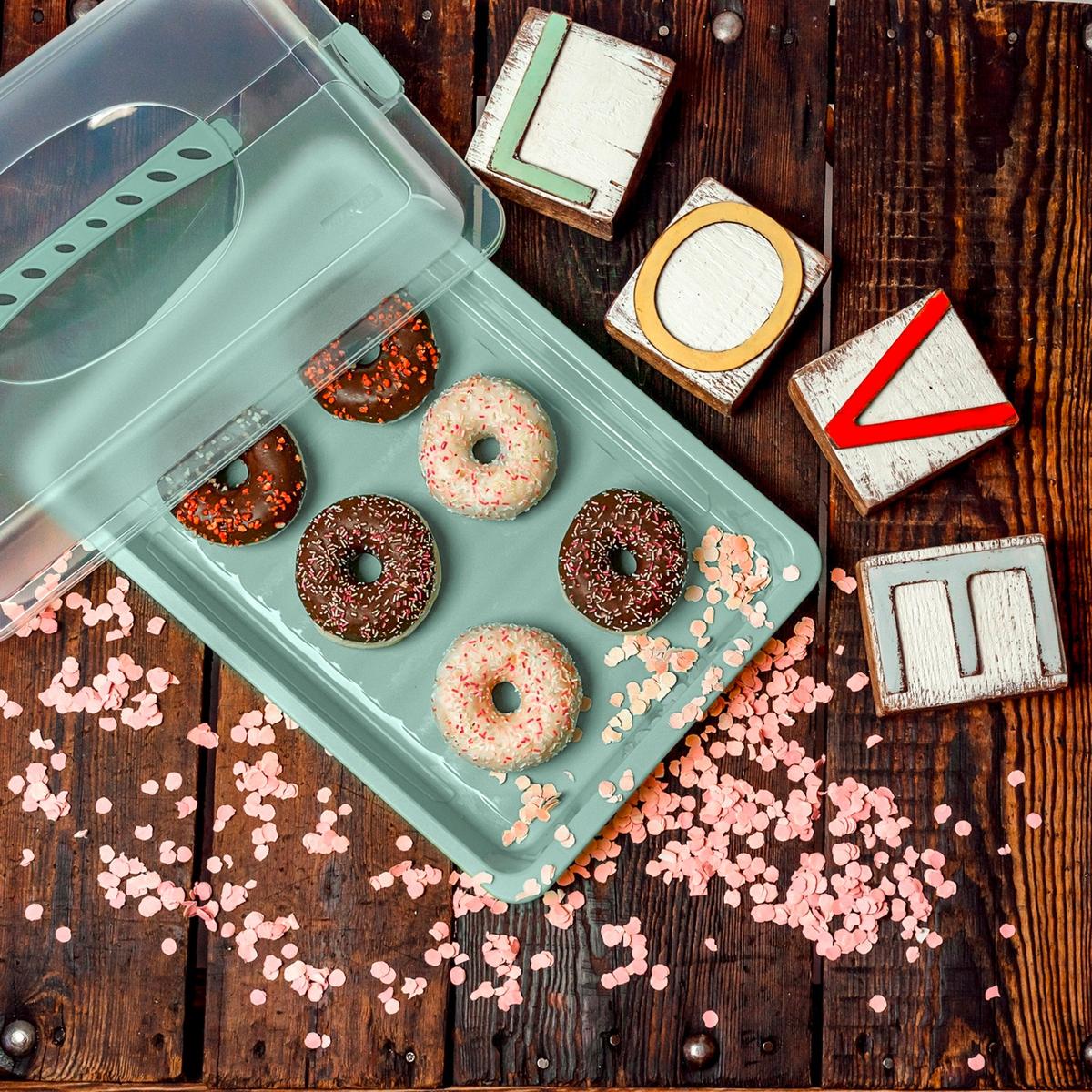 POJEMNIK PARTY BUTLER 1748305092 - zielony/przezroczysty, Basics, tworzywo sztuczne (47,5/39/9,8cm) - Rotho