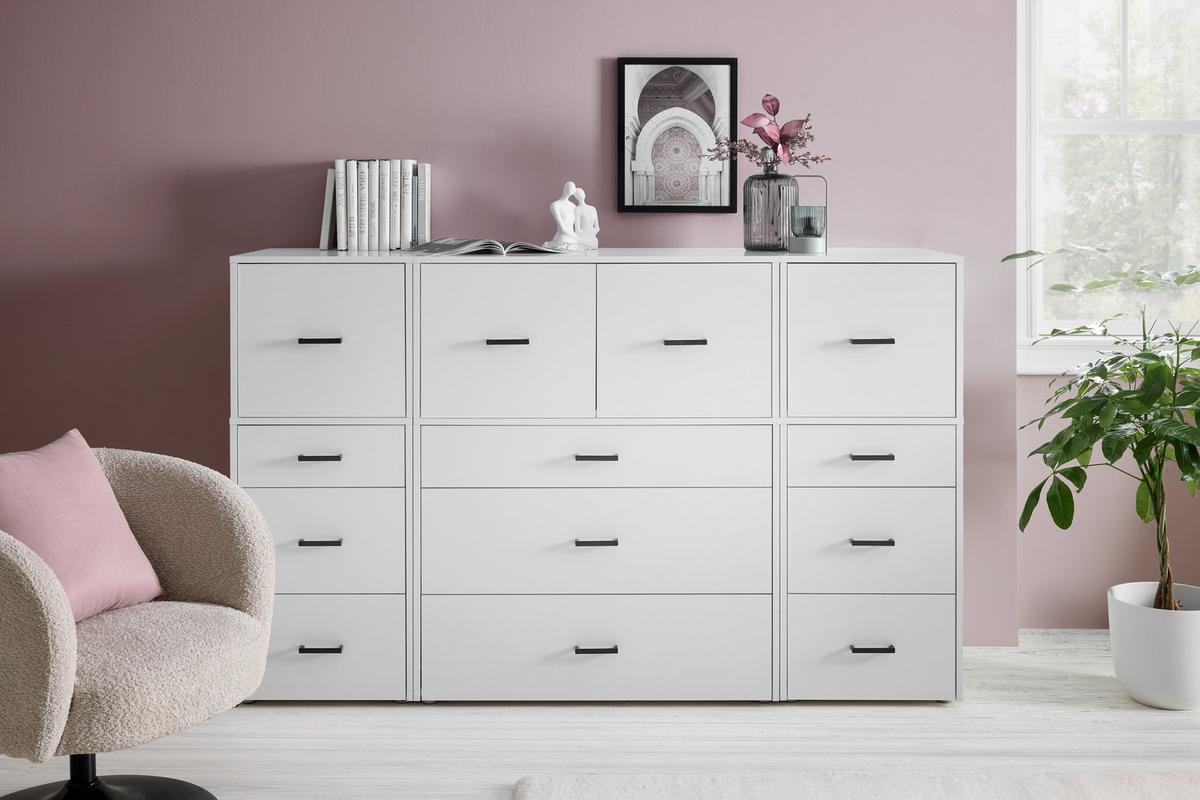 Aufsatzschrank Kivo Weiß - Schwarz/Weiß, MODERN, Holzwerkstoff/Kunststoff (45/39,8/52,1cm) - Based