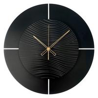 Wanduhr Schwarz/Goldfarben Ø ca. 57cm - Goldfarben/Schwarz, Basics, Holz/Kunststoff (57cm)