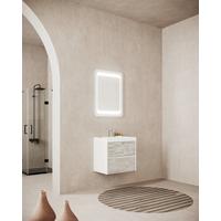 Element S Umivaonikom Portofino - hrast sivi/bijela visoki sjaj, Moderno, drvni materijal/prirodni materijali (60/51/40cm)