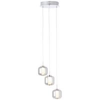 LED-Hängeleuchte Rafa Chromfarben/Grau max. 18 Watt - Chromfarben/Grau, Design, Glas/Kunststoff (22/125cm) - Brilliant