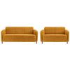Sitzgarnitur Marone Gelb Teddystoff - Gelb/Schwarz, MODERN, Textil/Metall (180/76/90cm) - Livetastic