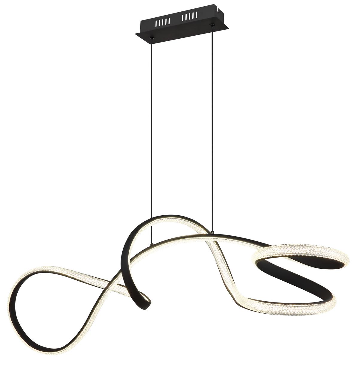 LED-HÄNGELEUCHTE 67341S SWIRL - Klar/Schwarz, Design, Kunststoff/Metall (108/33/120cm) - Globo