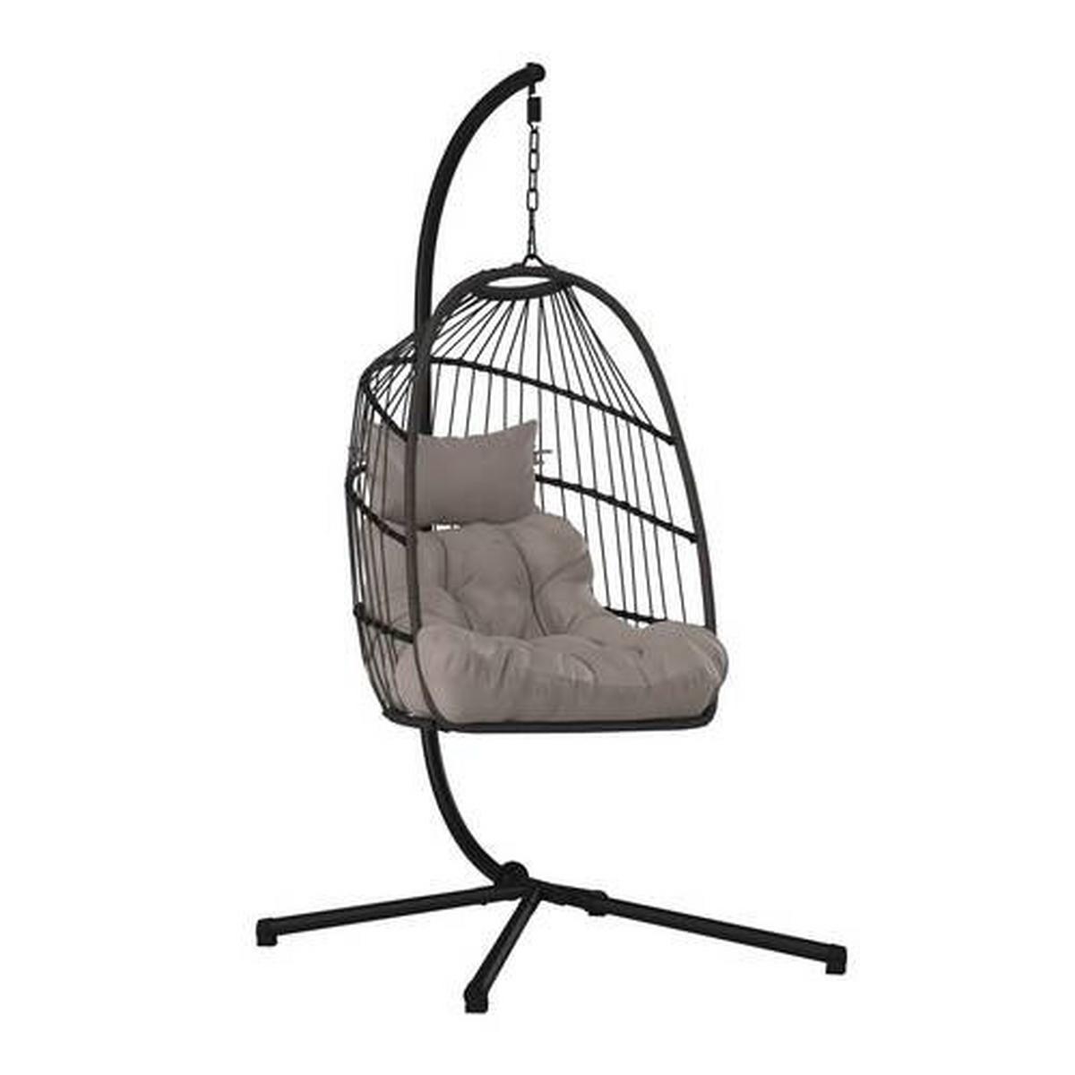 Fotoliu suspendat Laura - negru/gri, Basics, plastic/metal (103/198/102cm) - Mömax