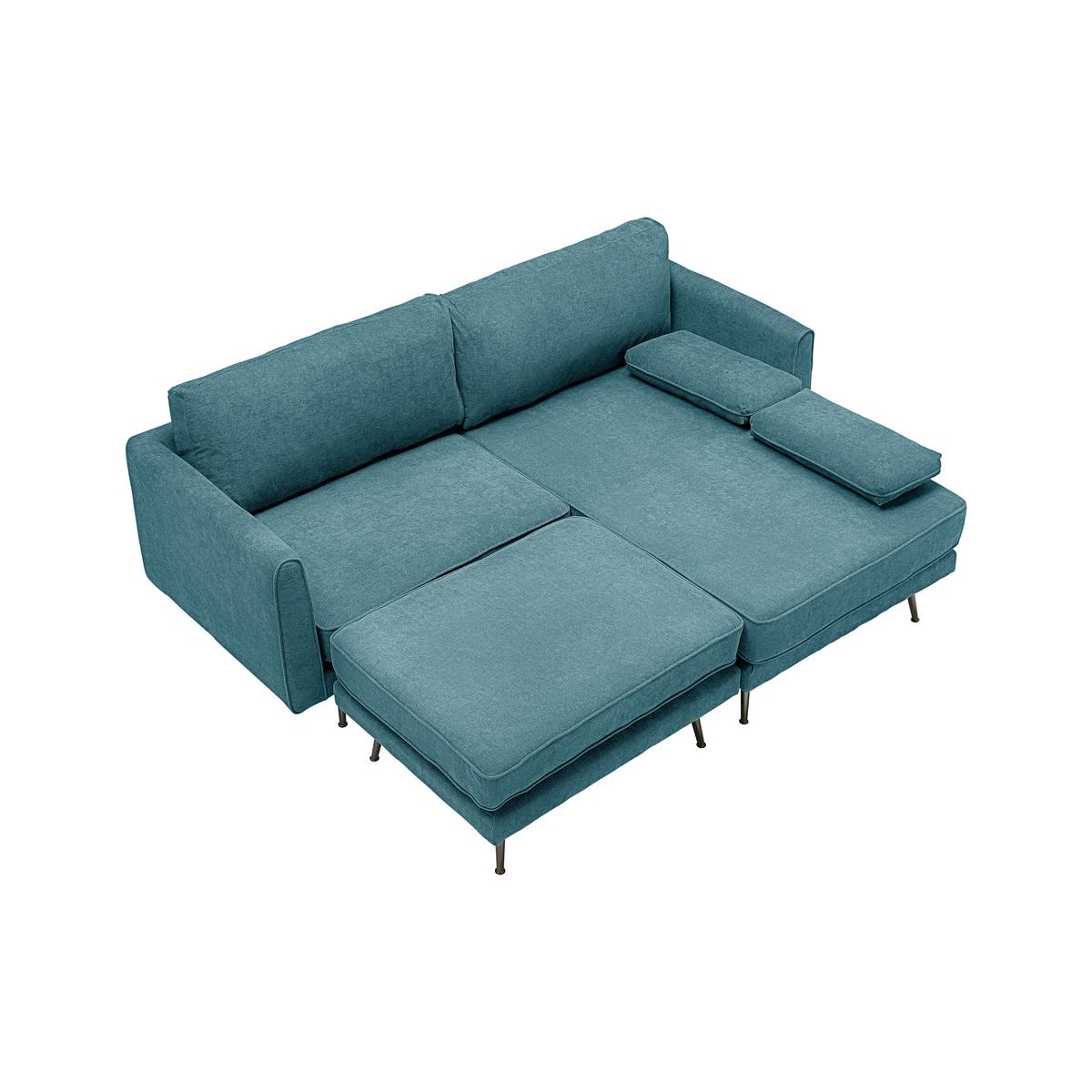 Wohnlandschaft grün, "Dunja" - Grau/Grün, Modern, Holz/Textil (295/89/161cm) - Bessagi Home