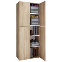 Schuhschrank Lona ca.70x182x37cm Eichefarben - Eichefarben/Silberfarben, KONVENTIONELL, Holzwerkstoff/Kunststoff (70/182/37cm) - MID.YOU