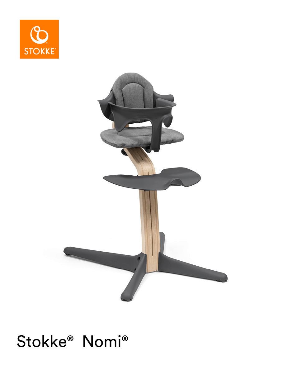 WYSOKIE KRZESŁO 626504 NOMI - antracytowy/naturalny, Basics, drewno (52/83,50/59cm) - Stokke