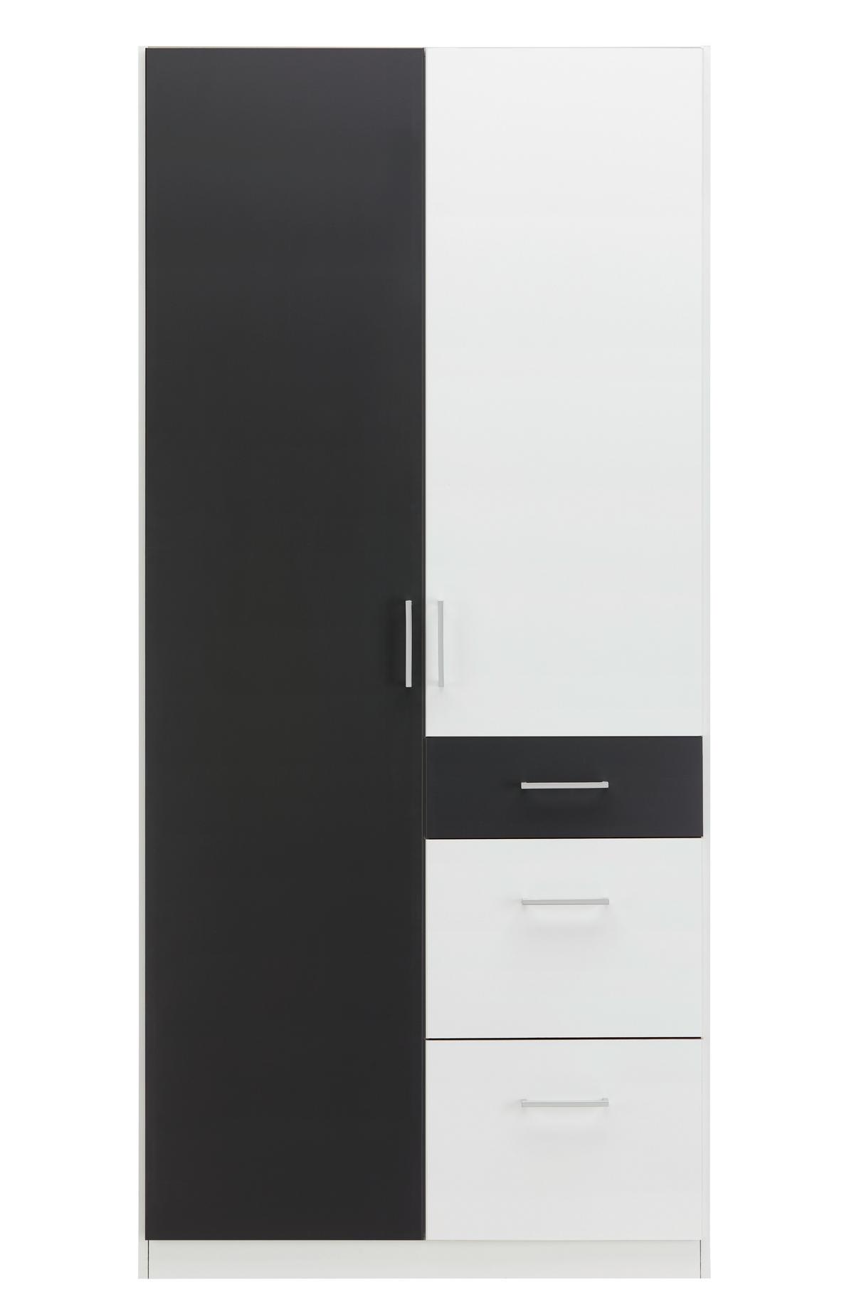 Ormar S Klasičnim Vratima Click - bijela/boje grafita, Konvencionalno, drvni materijal/plastika (91/199/58cm) - Modern Living