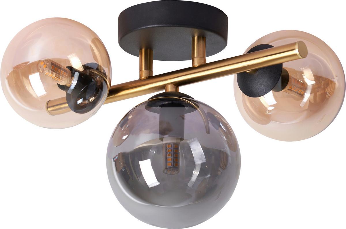 KINKIET LED AMBEROK - kolor bursztynowy/czarny, Lifestyle, metal/szkło (28/21/19cm) - Dieter Knoll