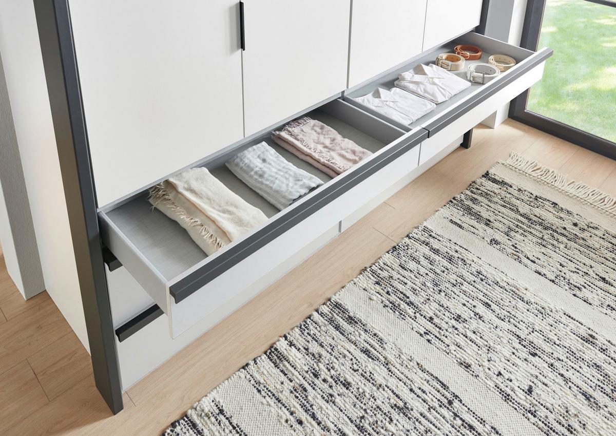 Kleiderschrank Oxford Graphitfarben/Weiß - Graphitfarben/Weiß, KONVENTIONELL, Holzwerkstoff (250/216/58cm) - Premium Living
