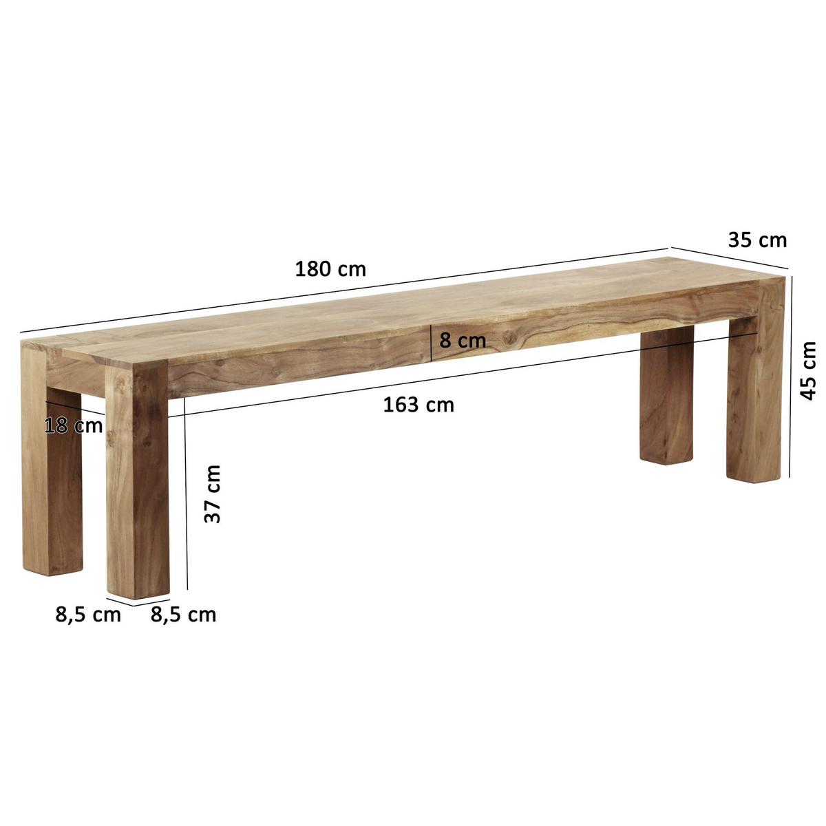 Klop Mumbai - barve akacije, Moderno, les (180/45/35cm) - MID.YOU