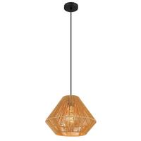 Hängeleuchte Houdini Naturfarben max. 15 Watt - Schwarz/Naturfarben, Natur, Naturmaterialien/Kunststoff (35/120cm) - Globo