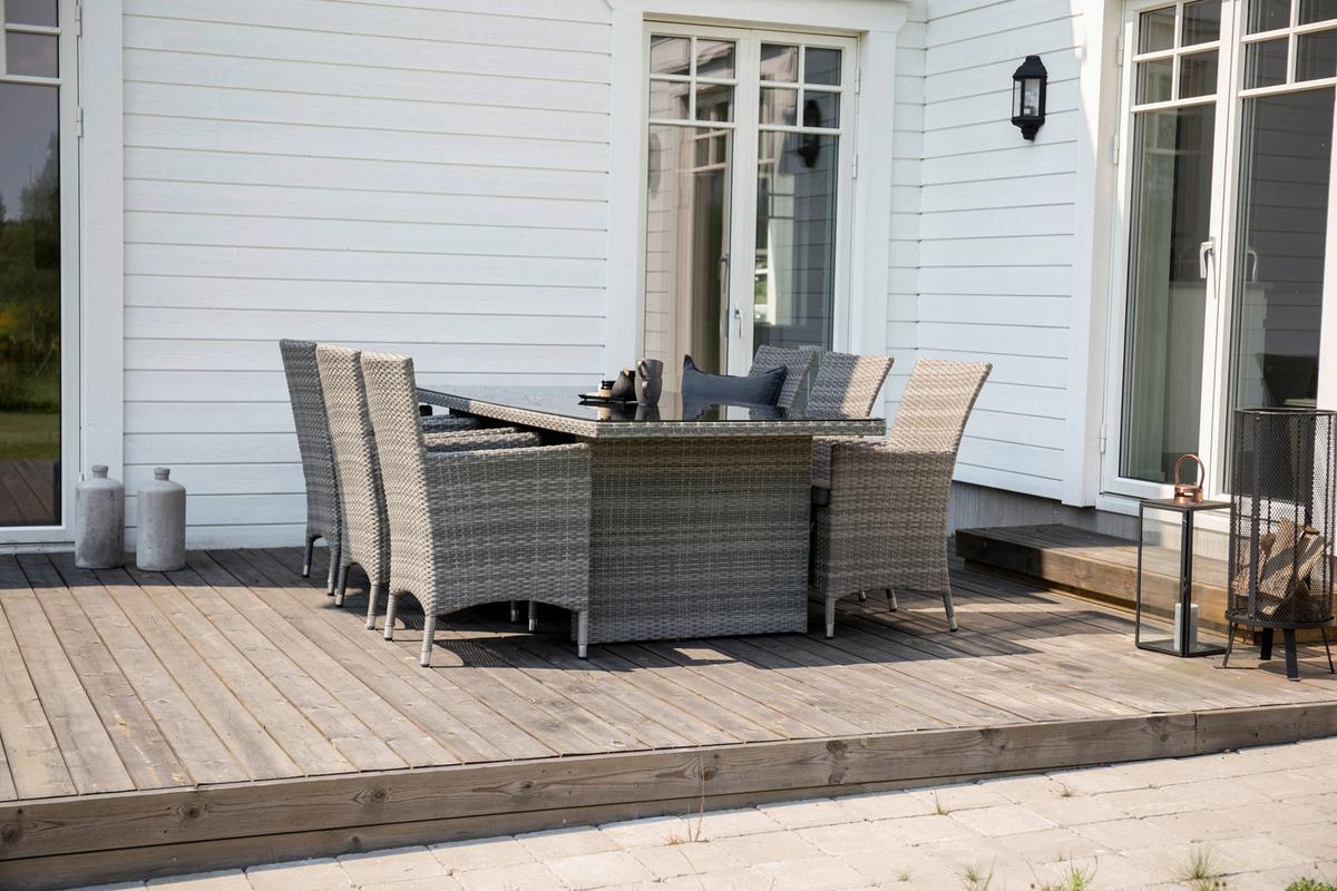 Gartentisch Padova ca. 200x100x74 cm Grau - Grau, KONVENTIONELL, Kunststoff (200/100/74cm) - Gardenson