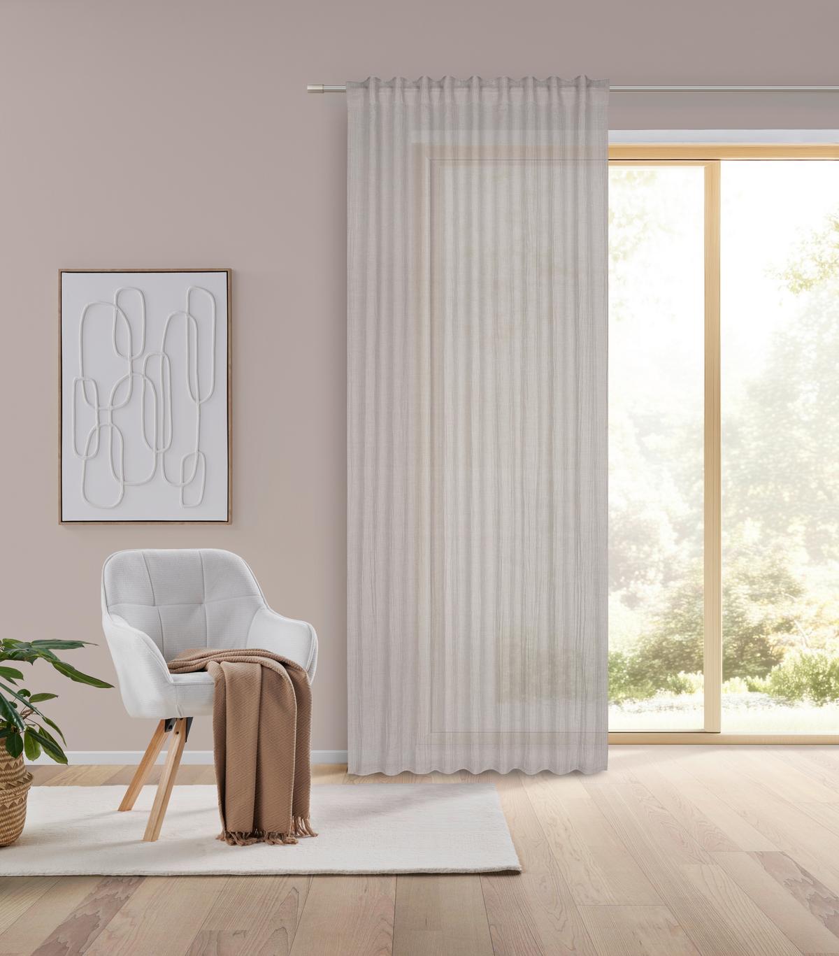 Gotova Zavjesa Ramona - bež, Moderno, tekstil (135/245cm) - Modern Living