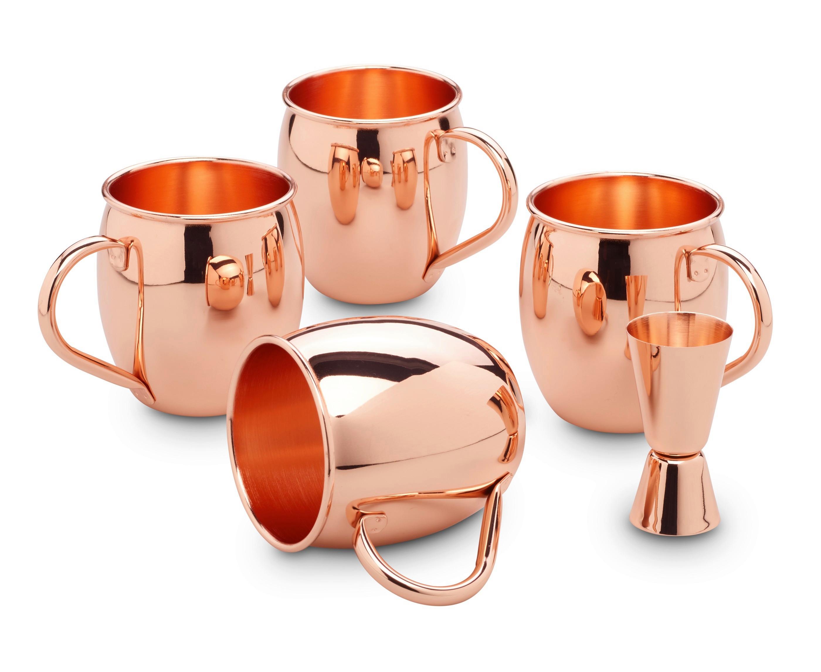 Set Lončkov Za Koktajl Moscow Mule, 5-Delni - barve bakra, Basics, kovina (10/10/13,5cm) - Echtwerk