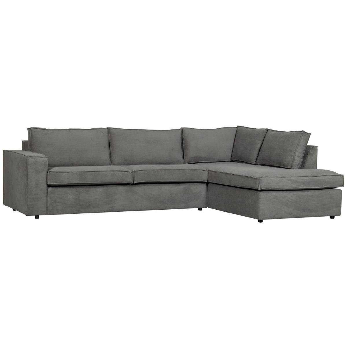 Ecksofa Thomas Dunkelgrau S: 283x197cm - Dunkelgrau/Schwarz, Design, Kunststoff/Textil (283/197cm) - Livetastic